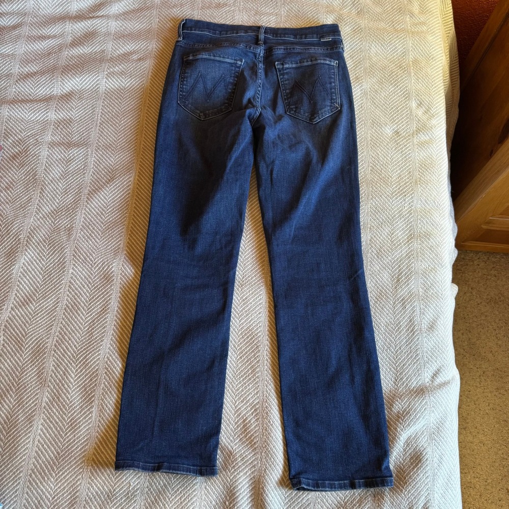 Mother The Mid Rise Dazzler Ankle Jeans Dark Wash Slim Straight Size 28 - Picture 4 of 11